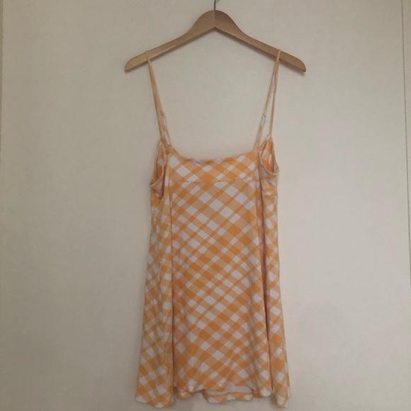 ▪️sold▪️tie front gingham dress urban outfitters yellow plaid - Picture 8 of 10
